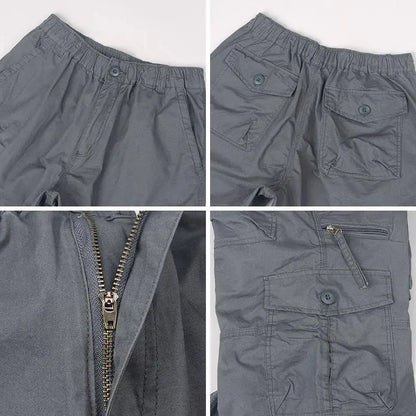 Summer Men's Cargo Shorts Loose Casual Below Knee Pants