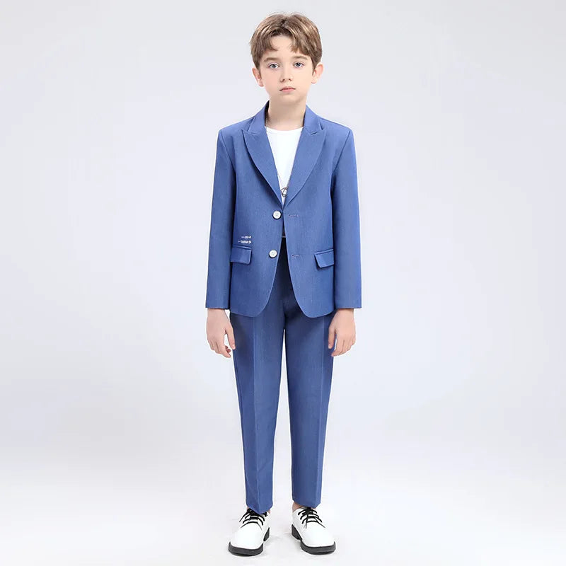 Children Suits Boys Casual Catwalk Photography Street Shot Suit Flower Child 2 To 16 Years Old Hosted Piano Performance Dress