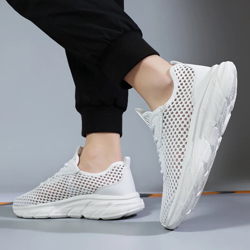 YRZL Mens Shoes Breathable White Running Sneakers for Men Outdoor Lightweight Comfortable Mesh Shoes Walking Tennis Shoes Men