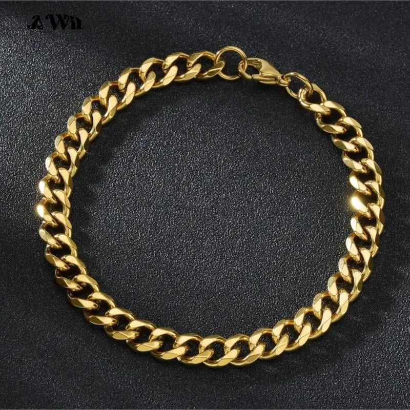 Men Bracelet Gold Jewelry Street Style Stainless Steel