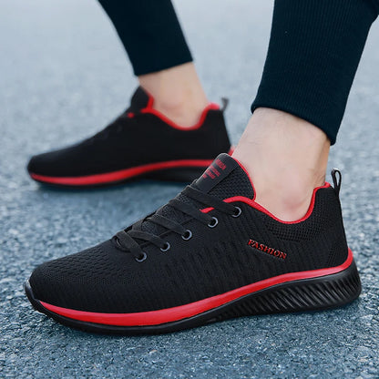 Sport Shoes Men Lightweight Running Sneakers Walking Casual Breathable Shoes Non-slip Comfortable black Big Size 38-48 Hombre