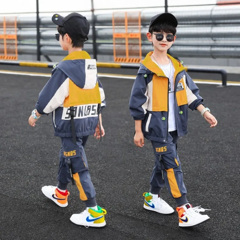 2022 Boy Sweater Hoodies Children Tracksuit Spring Autumn Winter 2 Pieces Boy Teenager Clothes Set 6 7 8 9 10 11 12 Year Old