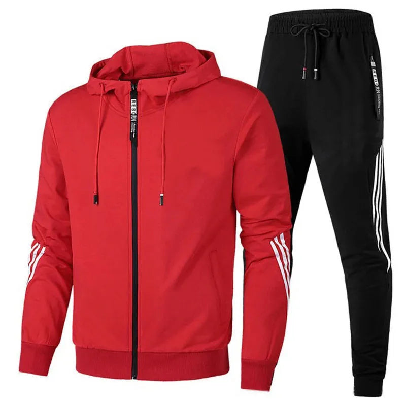 Men's Sports Set Fall And Winter New Casual Fashion Fitness Jacket + Pants Outdoor Running Sportswear Suit Women's Tracksuit Gym