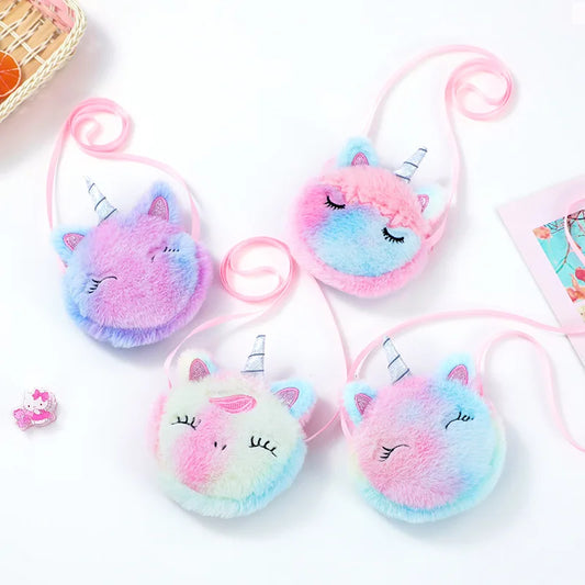 New Girls Shoulder Bag Fashion Cute Unicorn Animals Messenger Bags Kids Keys Coin Purse Cute Princess Mini Handbags For Children