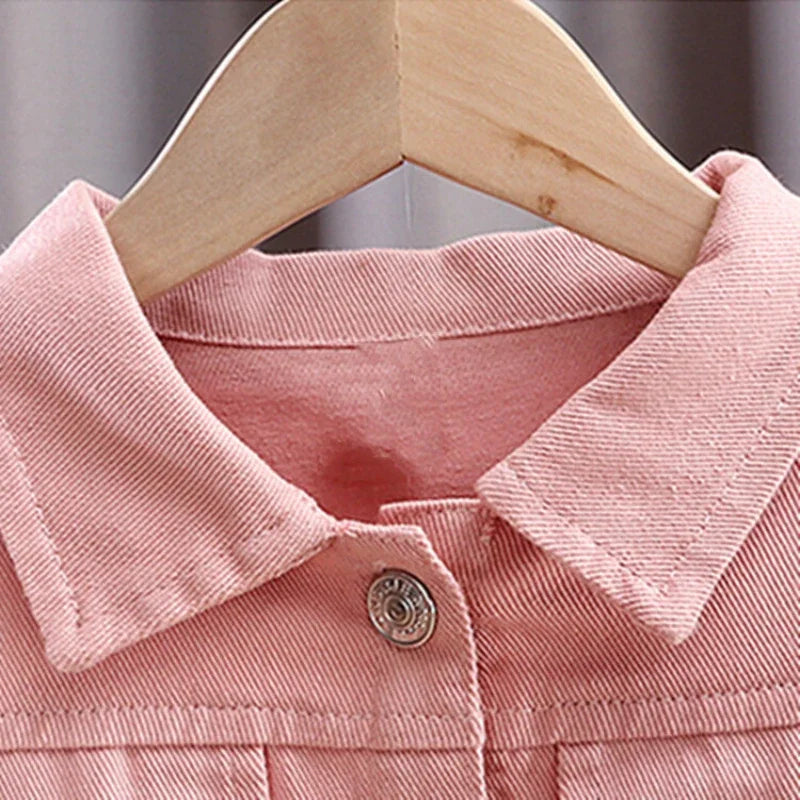 Girl's Coat Spring and Autumn Children's Cartoon Girl Denim Clothes  Kids Jacket  Kids Jackets for Girls