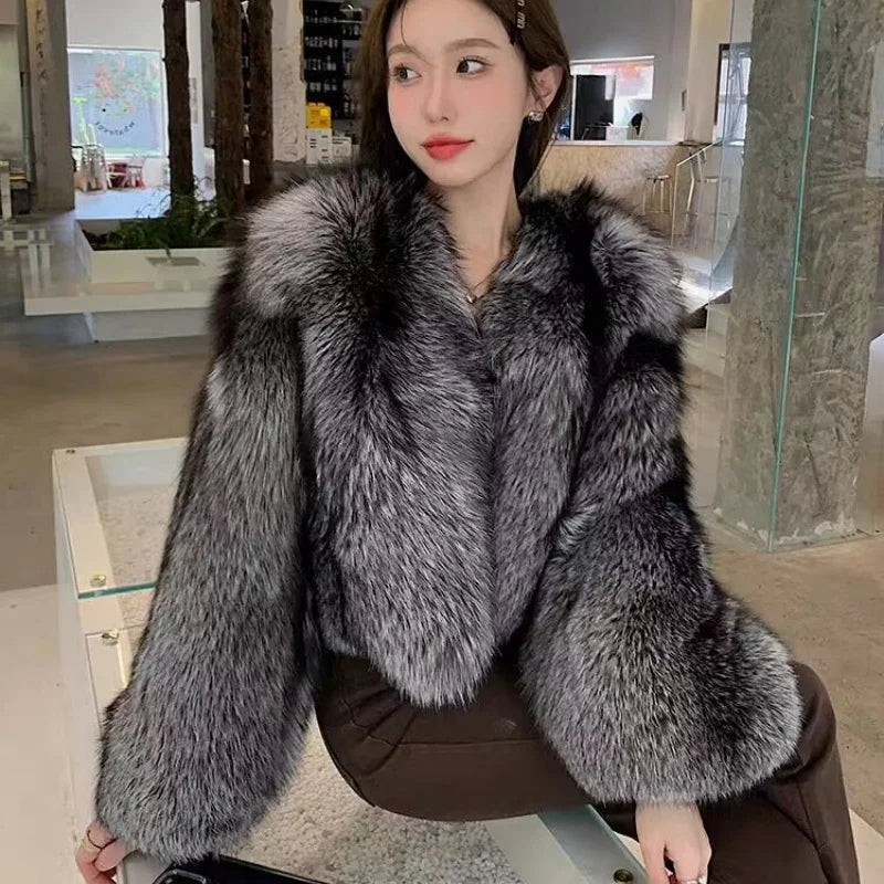 Autumn And Winter Mid Length Natural Fox Fur Coat Women Fashionable