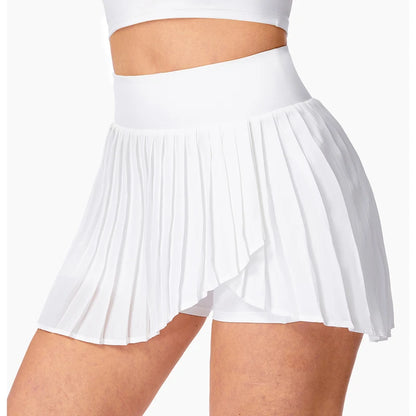 VITALINOVO Women's Pleated Tennis Skirt Golf Skorts for Woman High Waisted Lightweight Athletic Shorts Pockets Flowey Skater