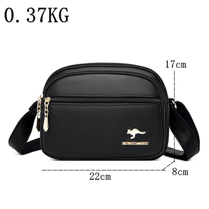 High Quality Soft Leather Purse Fashion Women Shoulder Messenger Bag Multi-pocket Wear-resistant Bag Luxury Ladies Handbag Sac