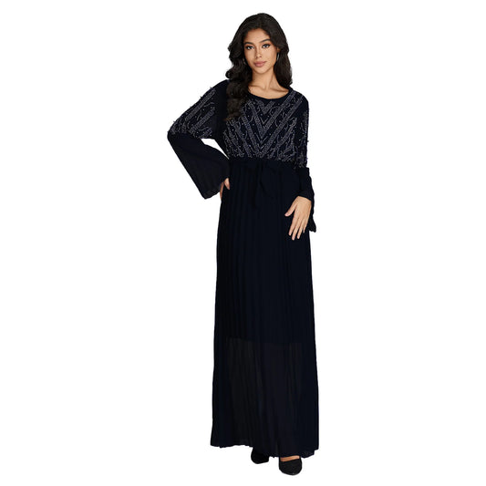 2024 New African Summer Plus Size Long Sleeve Dashiki Kaftan Loose Boubou Maxi Islam Women Casual Dress African Clothing