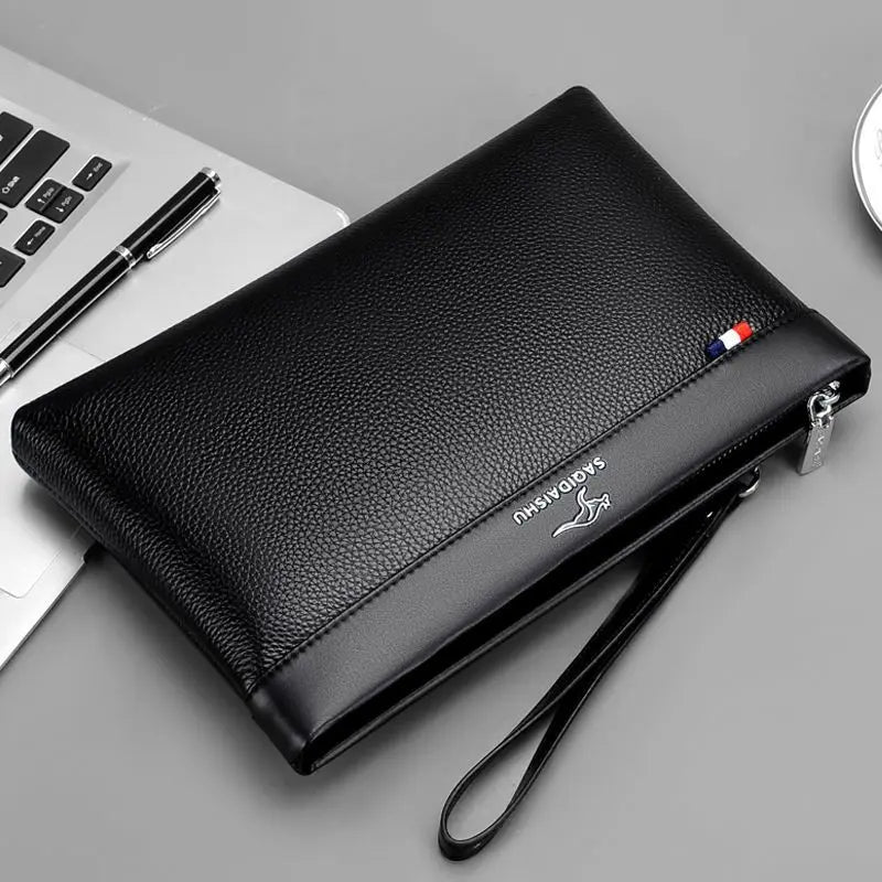 Men's Clutch Bag Genuine Leather Men Wrist Bag Fashion Business Clutch Wallet Man Envelope Bag Cow Leather Hand Bag For Men