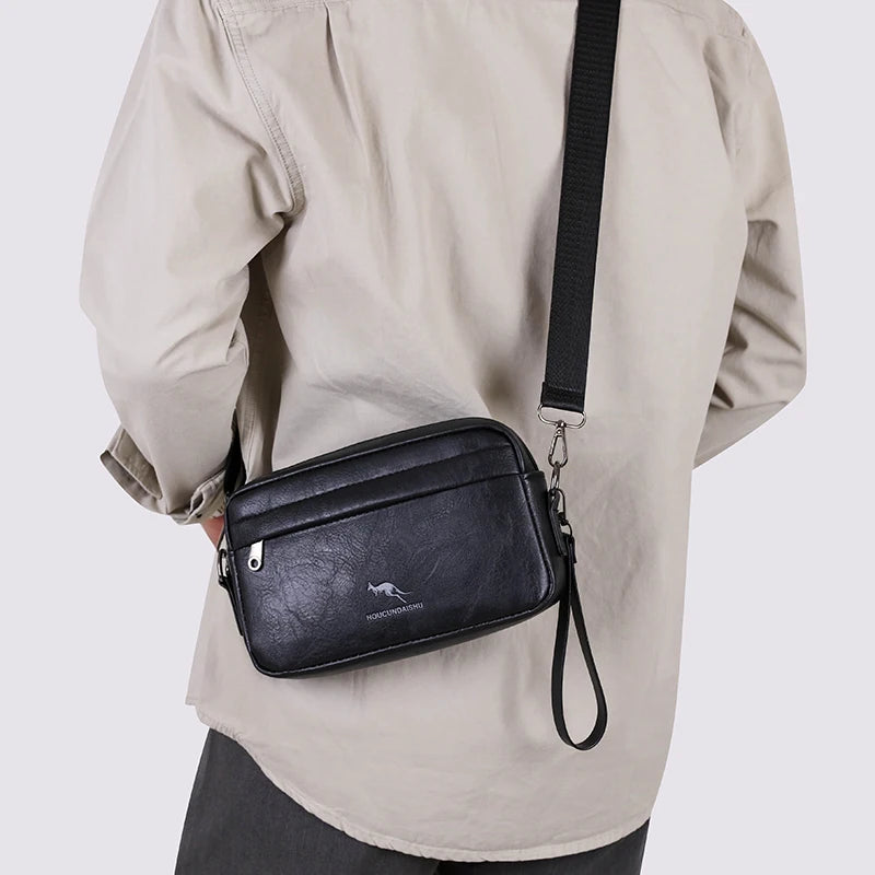 Men Shoulder Bag Luxury Design Small Messenger Crossbody Bag High Qaulity Flap Tote Male Handbag Leather Messenger Bags