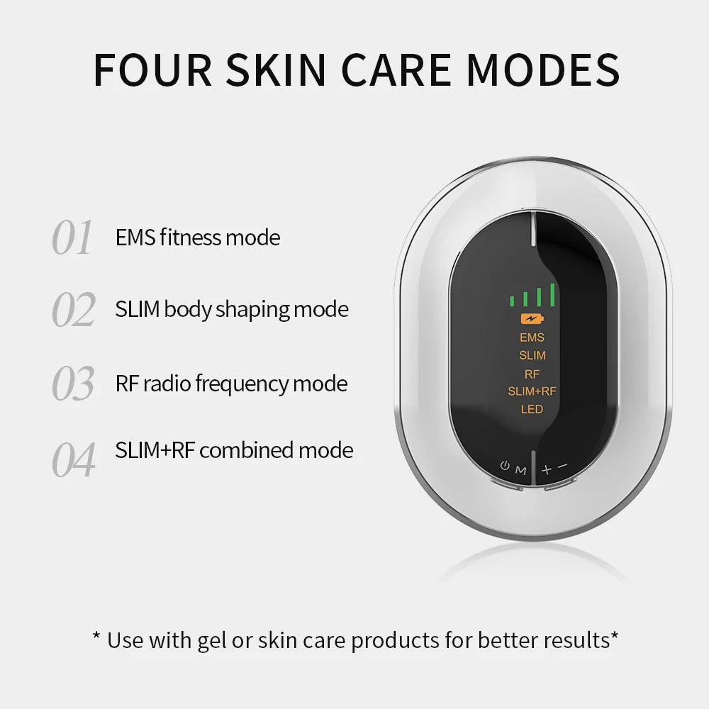 EMS RF Body Slimming Massage Machine + 30ml Collagen Body Shaping Massage Oil Firming Skin Fat Burner Weight Loss Beauty Device