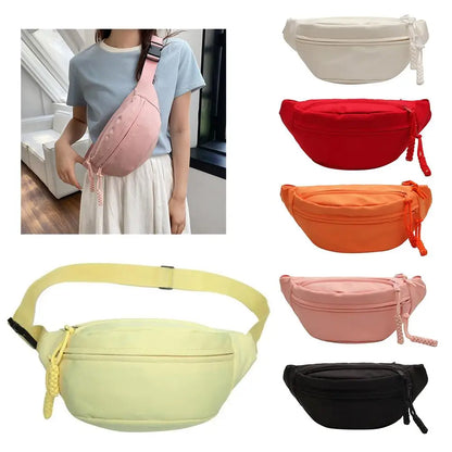 Waist Bags for Women Oxford Leisure Color Waist Bag Shoulder Crossbody Chest Bags Handbags All-match Messenger Belt Bags