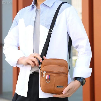 2023 Men's Messenger Bag Crossbody Shoulder Bags PU Leather Men Travel Sling Bag Large Capacity Business Messenger Bag for Male