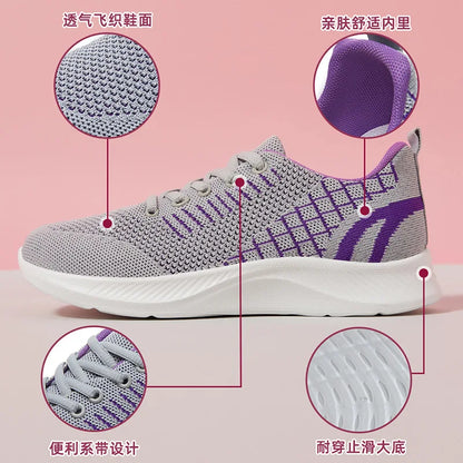 Fashion Womens Running Sneakers High QualityComfortable Liahtweight Casual Shoe Non SlipBreathable Mesh Sports Shoes for Woman