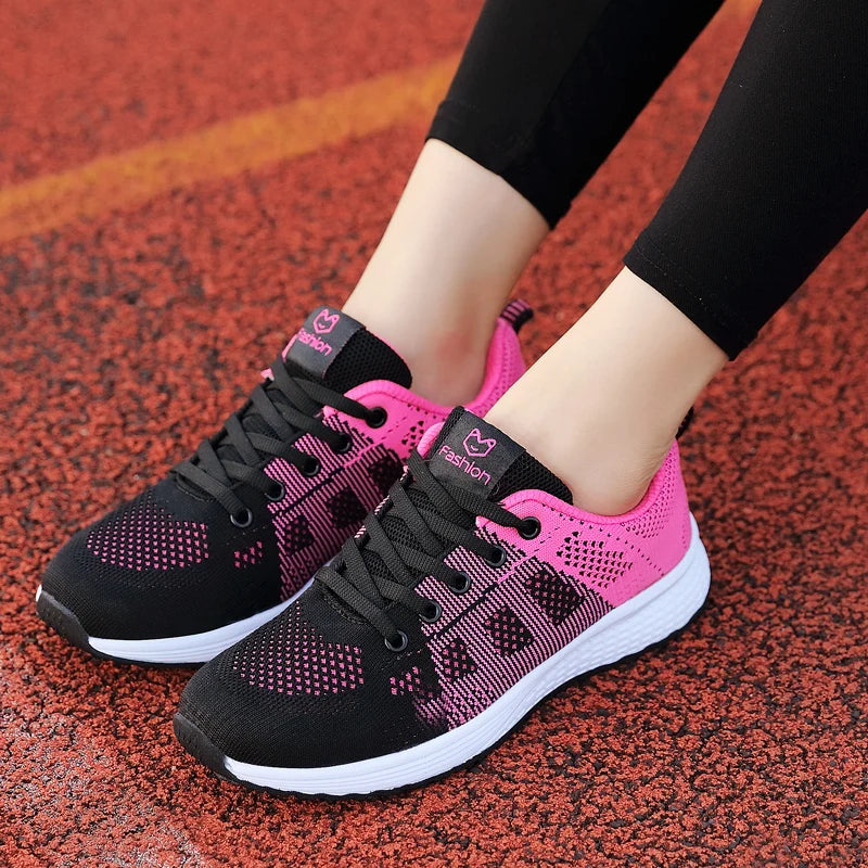 2024 Breathable Women Running Shoes Lightweight Non-slip Female Sports Shoes Outdoor Soft Women's Sneakers Lace Up Fashion Tenis