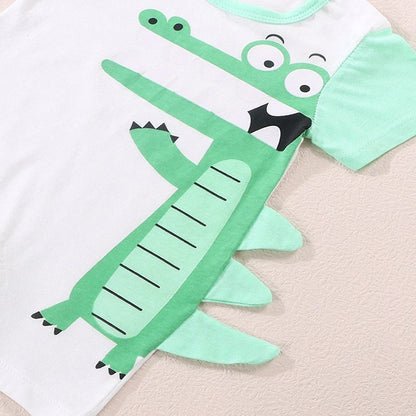 Baby Rompers Cute Cartoon Crocodile Summer Baby Boy Girl Bodysuits Soft Cotton Newborn Clothes Infant Jumpsuit 3 to 24 Months