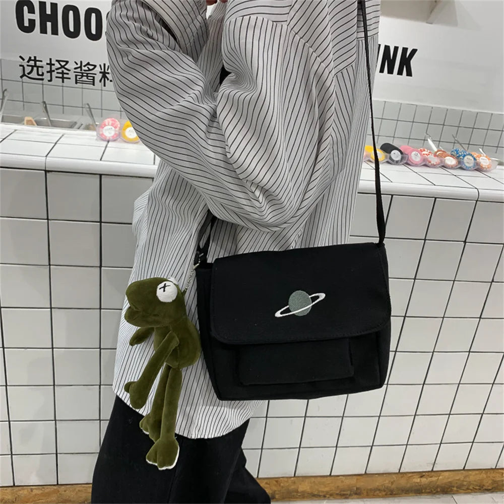 Women Canvas Bag Japan Style Girl Small Shoulder Bags