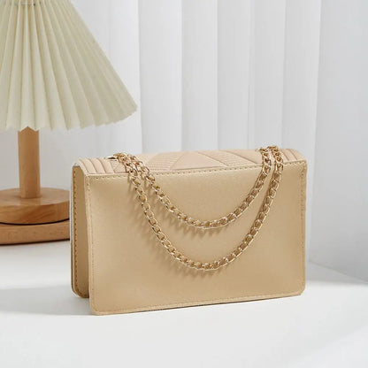 PU Crossbody Bag Durable Small Chain Strap Square Bag Shoulder Bag Women