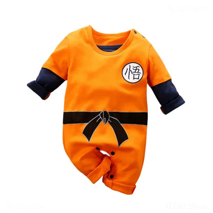 0-18 Months Dragon Ball Goku Anime Baby Rompers Newborn Cosplay Vegeta Cute Clothes Kids Halloween Cartoon Cosplay Costume Gift