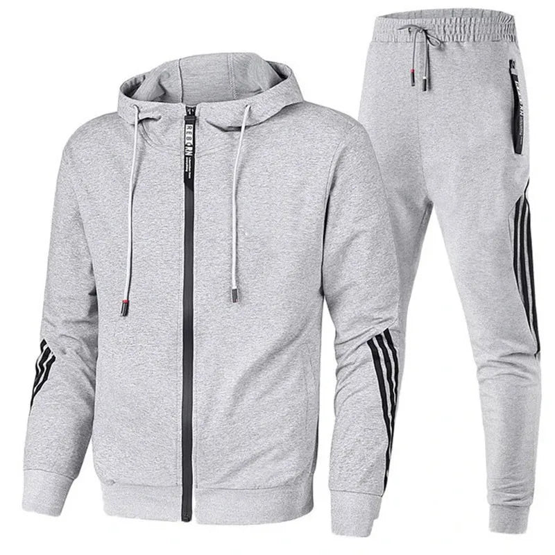 Men's Sports Set Fall And Winter New Casual Fashion Fitness Jacket + Pants Outdoor Running Sportswear Suit Women's Tracksuit Gym