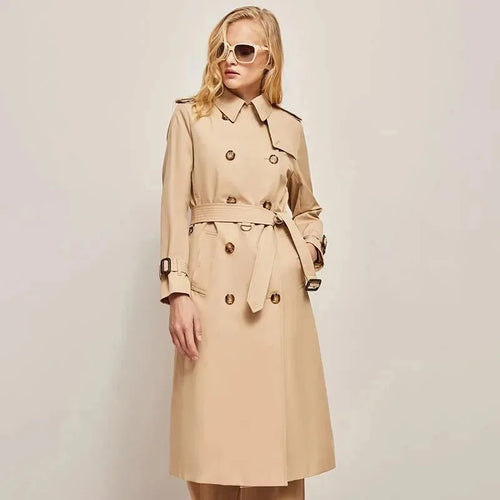 2024 Spring And Autumn Youthful Woman Clothes  Women's Trench Coat New In Outerwears Double Breasted Pockets Overcoat Female