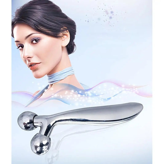 3D Roller Y-Shape Face Massager Facial Beauty Tools Minimizes Muscular Knots＆Strains Help Blood Circulation Promote Metabolism