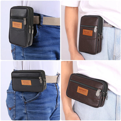 Mens Phone Purse Belt Bum Pouch Multi-function PU Leather Fanny Waist Bags Outdoor Casual Cell/Mobile Phone Case Fanny Bags