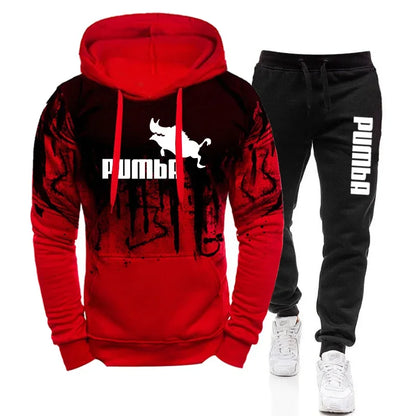 2024 men's new sportswear hoodie+black sports pants, high-quality men's casual sports jogging set, autumn and winter set