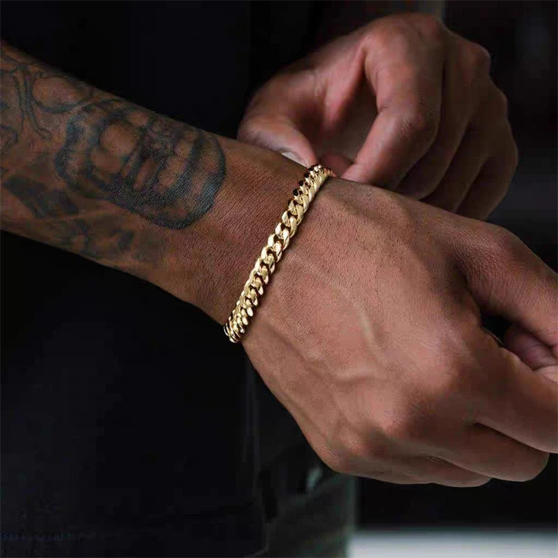 Thick Waterproof Chain Bracelet for Men Stainless Steel