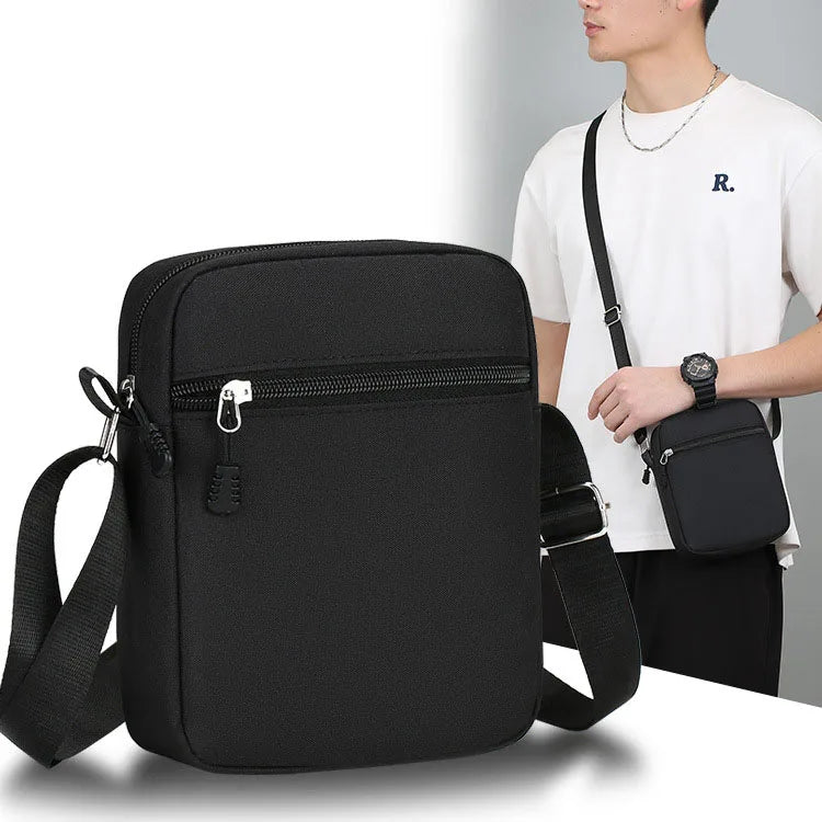 Oxford Shoulder Bag Durable Mini Black Mobile Phone Bag