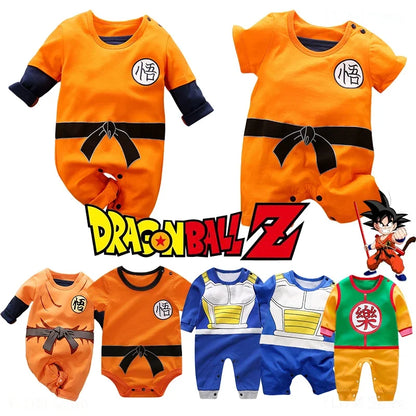 0-18 Months Dragon Ball Goku Anime Baby Rompers Newborn Cosplay Vegeta Cute Clothes Kids Halloween Cartoon Cosplay Costume Gift