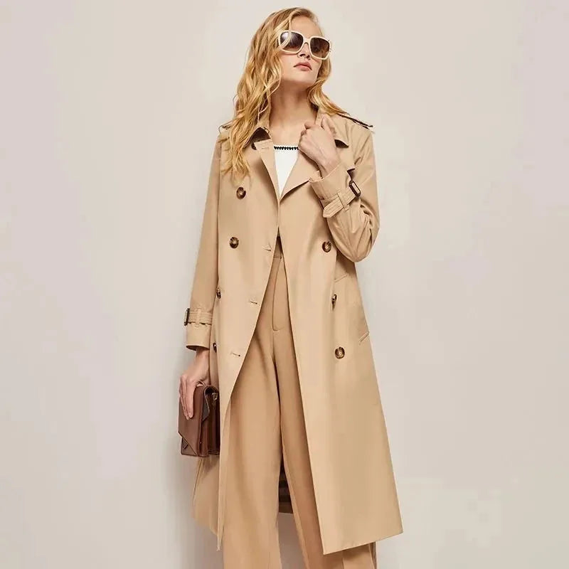 2024 Spring And Autumn Youthful Woman Clothes  Women's Trench Coat New In Outerwears Double Breasted Pockets Overcoat Female