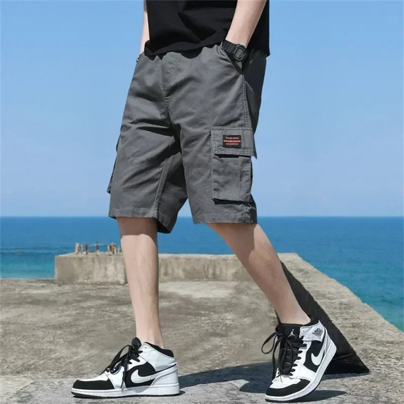 Men Trend Cargo Shorts Men's Letter Print Pocket Shorts