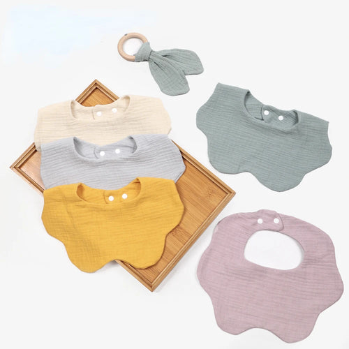 Newborn Baby Bibs Infant Burp Cloths Baby Stuff Feeding Drool Bandana Saliva Towel Toddler Ruffle Floral Bib Baby Accessories