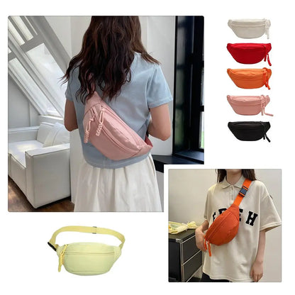 Waist Bags for Women Oxford Leisure Color Waist Bag Shoulder Crossbody Chest Bags Handbags All-match Messenger Belt Bags