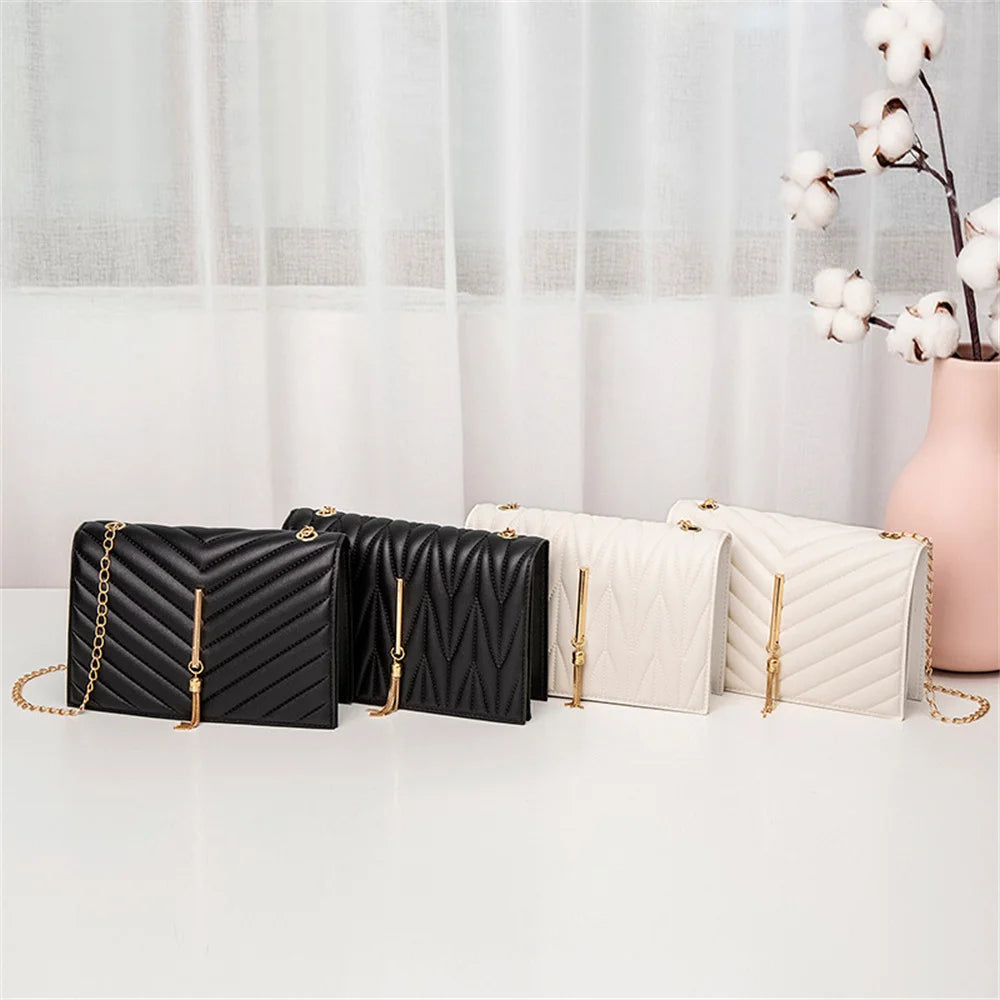 New Fashion Tassel Crossbody Bag Women Purses Casual Square Shoulder Bag