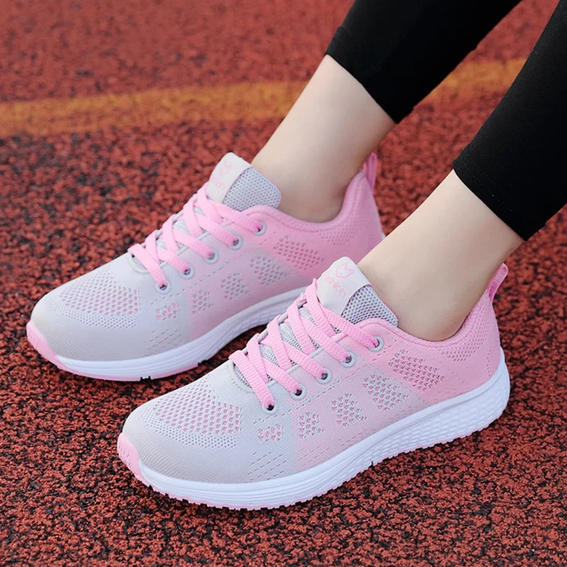 2024 Breathable Women Running Shoes Lightweight Non-slip Female Sports Shoes Outdoor Soft Women's Sneakers Lace Up Fashion Tenis