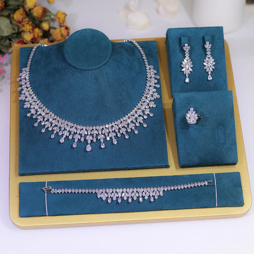 Jewelry Sets Leaf Design Bridal Necklace Earring Set