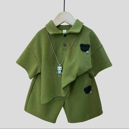 2023 toddler Boy Set kid clothing Suit Summer Outing Korea shirt+shorts pant 2 PCS Clothes for Children's 2 3 4 6 8 10 years