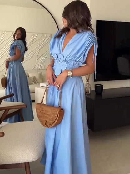 Summer Elegant Blue Long Dresses for Women