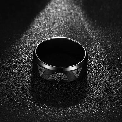 Fashion Anime Triforce Triangle Symbol Band Ring for Men Women 316L Stainless Steel Finger Rings Cosplay Party Jewelry Gifts