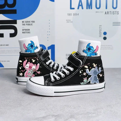 Kawaii Kids Canvas Shoes Cartoon Lilo & Stitch Sport Shoes Children Fashion Print Sneakers Shoes Boys Girls Tennis Shoes