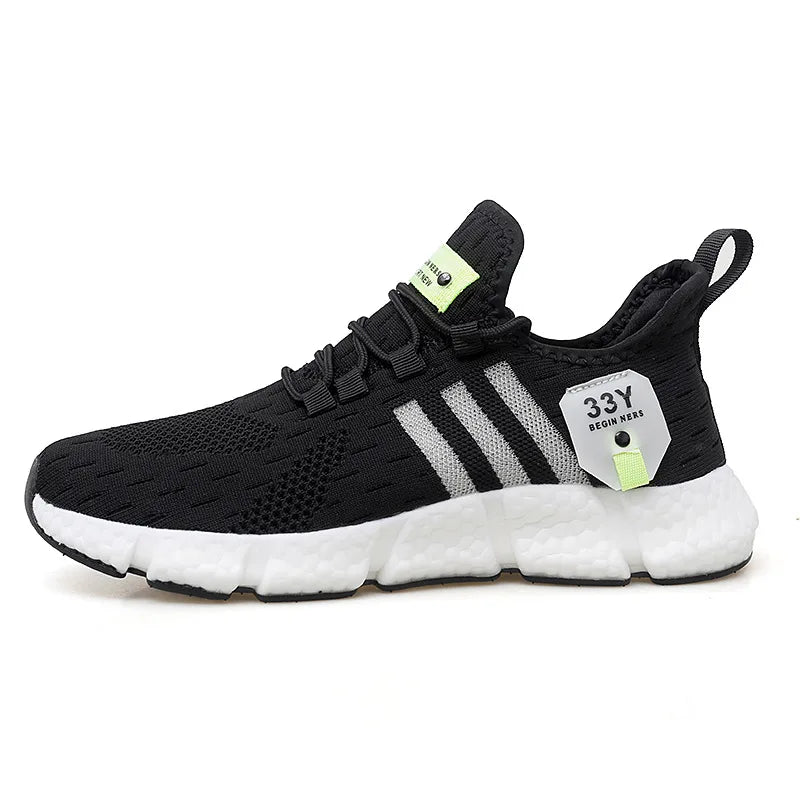 Men Casual Sport Shoes Breathable Lightweight Sneakers Outdoor Mesh Black Running Shoes Athletic Jogging Tenis Walking Shoes