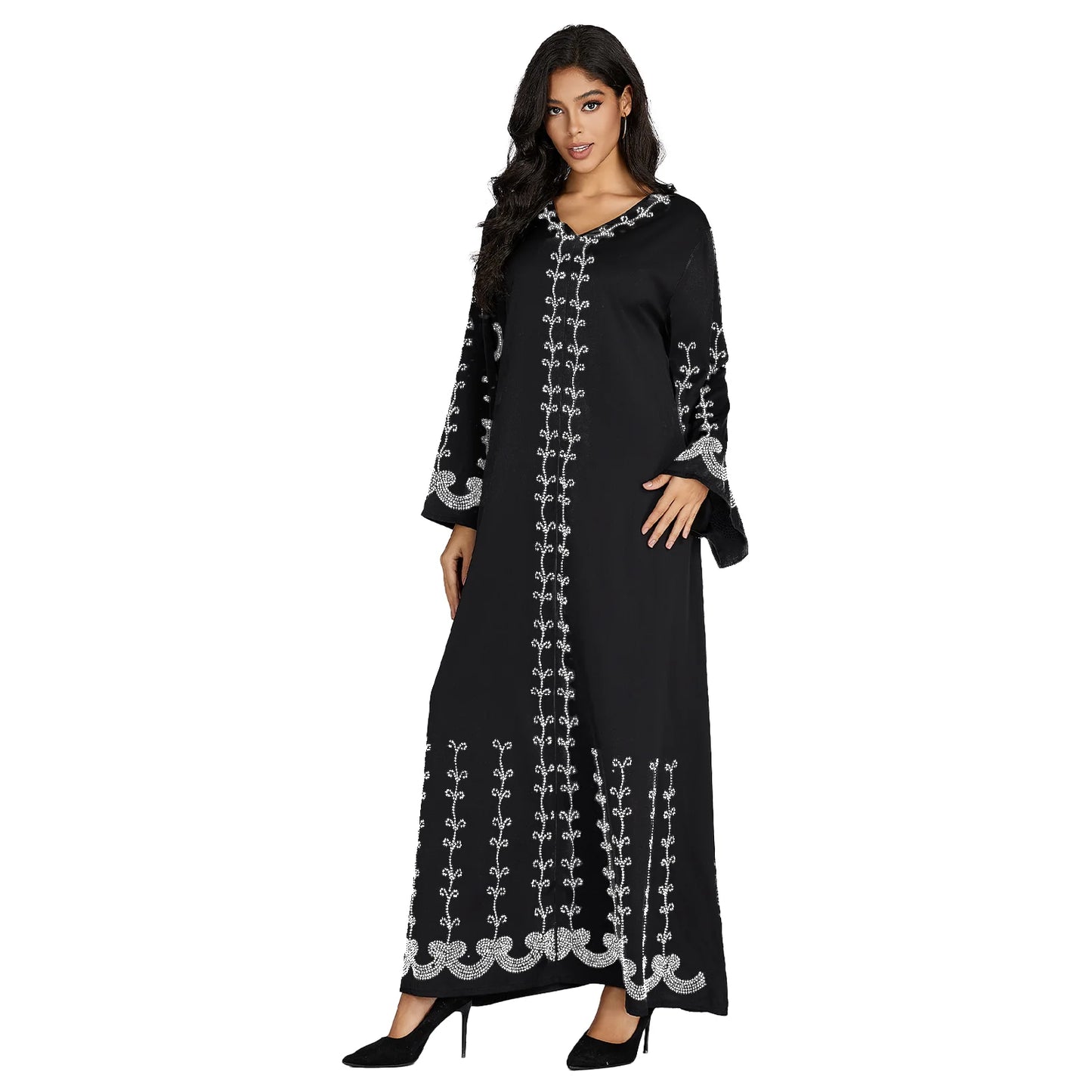 2024 New African Summer Plus Size Long Sleeve Dashiki Kaftan Loose Boubou Maxi Islam Women Casual Dress African Clothing