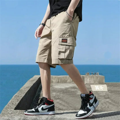 Men Trend Cargo Shorts Men's Letter Print Pocket Shorts