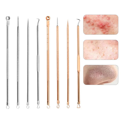 4PCS Acne Blackhead Comedone Black Spot Pimple Blemish Remover Skin Care Women Beauty Acne Treatment Pore Cleanser Needle Hook