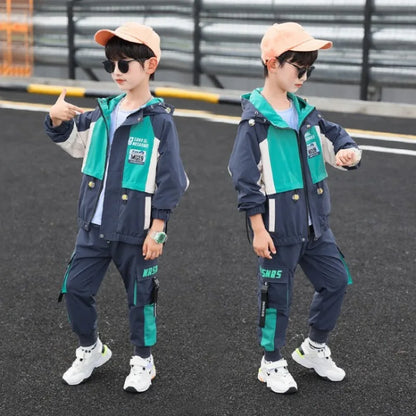 2022 Boy Sweater Hoodies Children Tracksuit Spring Autumn Winter 2 Pieces Boy Teenager Clothes Set 6 7 8 9 10 11 12 Year Old