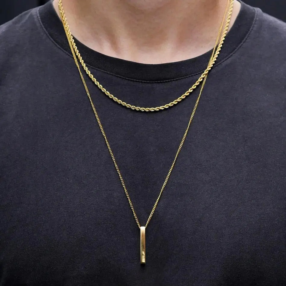 3D Vertical Bar Necklaces for Men