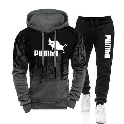 2024 men's new sportswear hoodie+black sports pants, high-quality men's casual sports jogging set, autumn and winter set